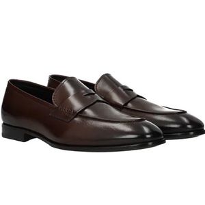 PRADA LOAFERS LEATHER BROWN